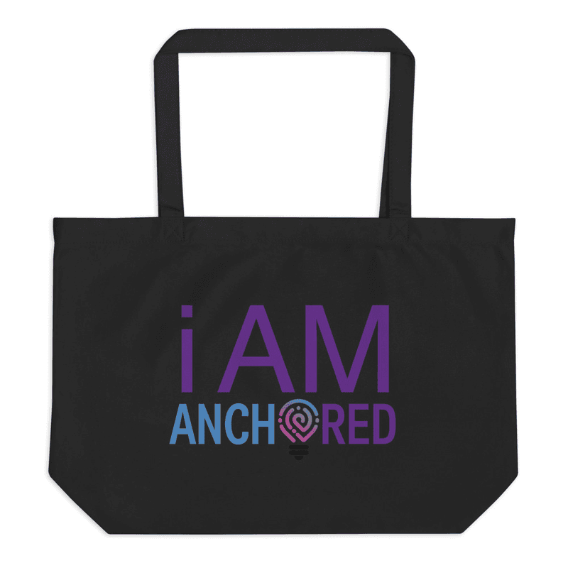Black large organic tote bag